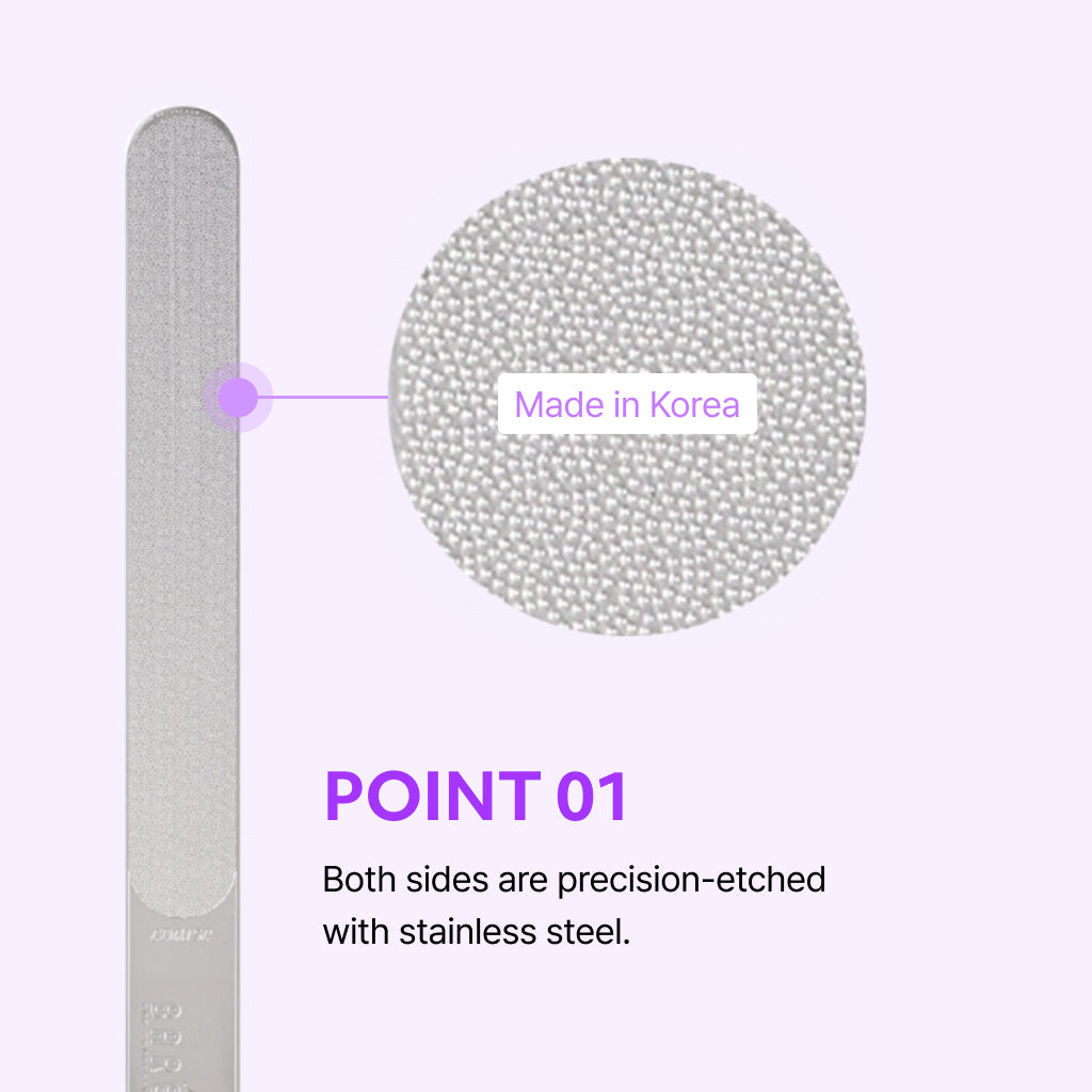 [BAREN] Double Sided Stainless Steel Nail File for Gel Nails