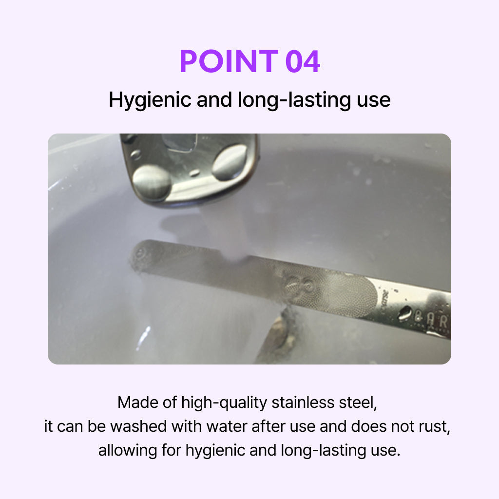 [BAREN] Double Sided Stainless Steel Nail File for Gel Nails