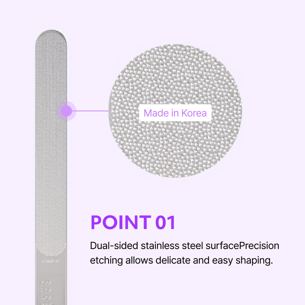 [BAREN] Double Sided Stainless Steel Nail File for Natural Nails
