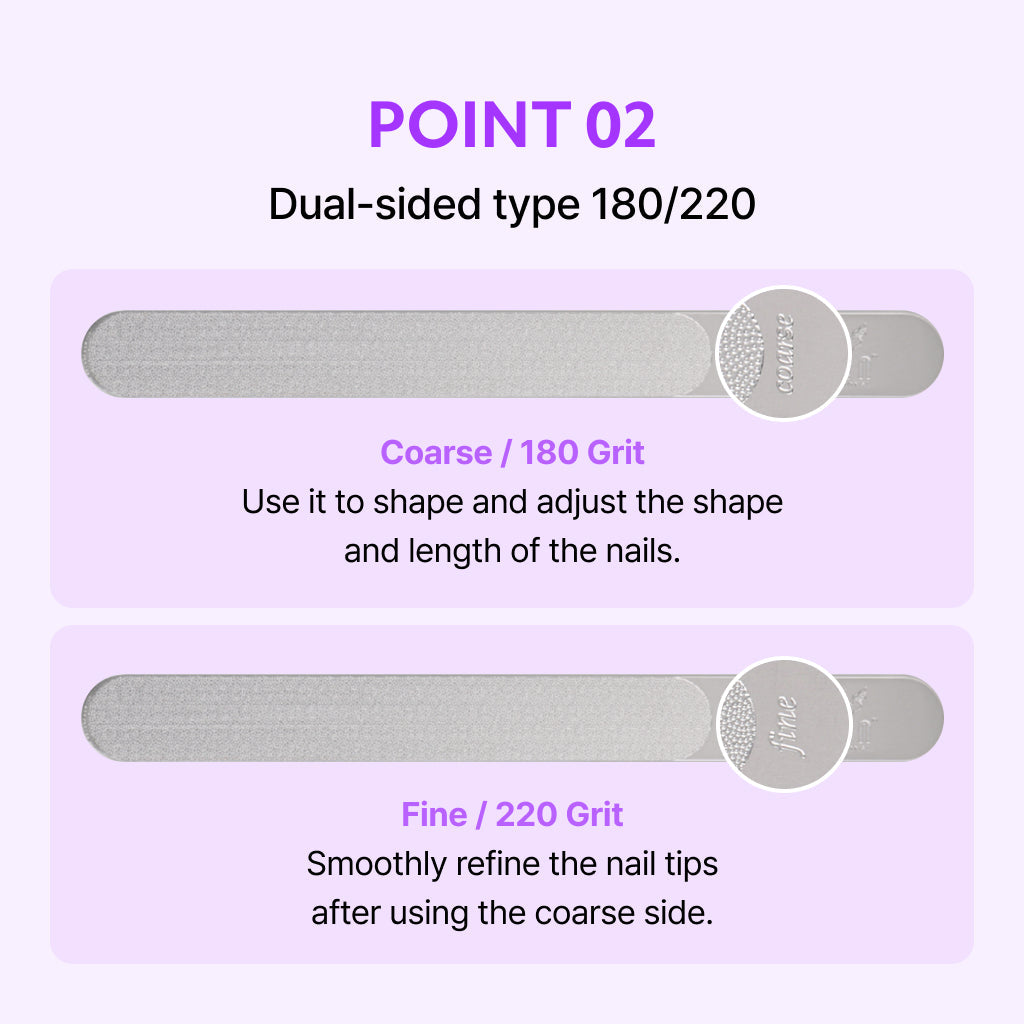 [BAREN] Double Sided Stainless Steel Nail File for Natural Nails