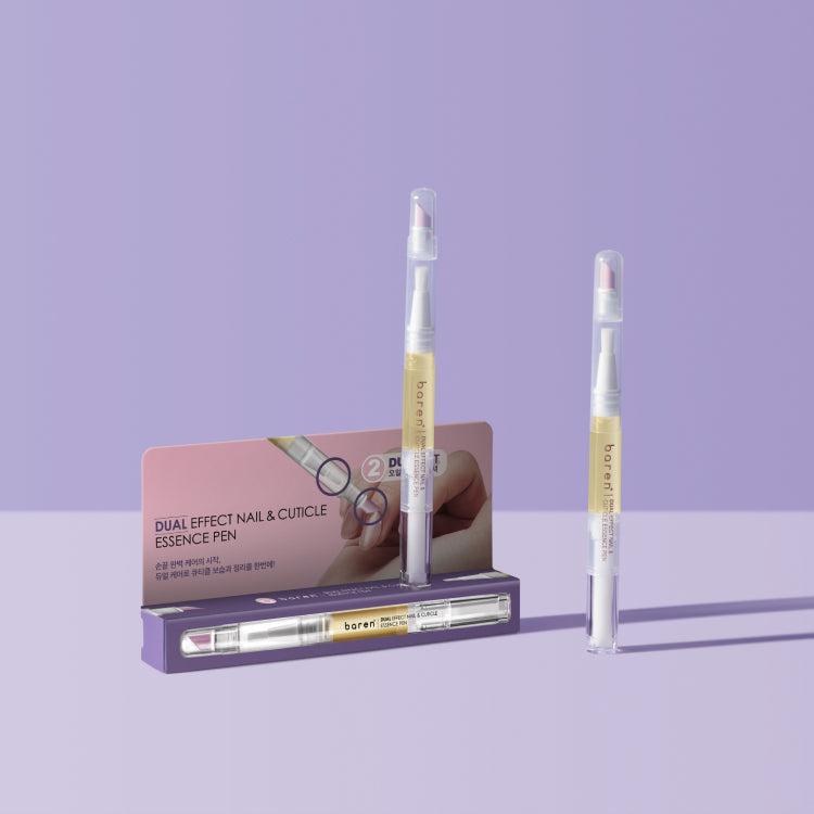 [BAREN] Dual Effect 2-in-1, Nail & Cuticle Oil Pen with Ceramic Pusher, 2ml
