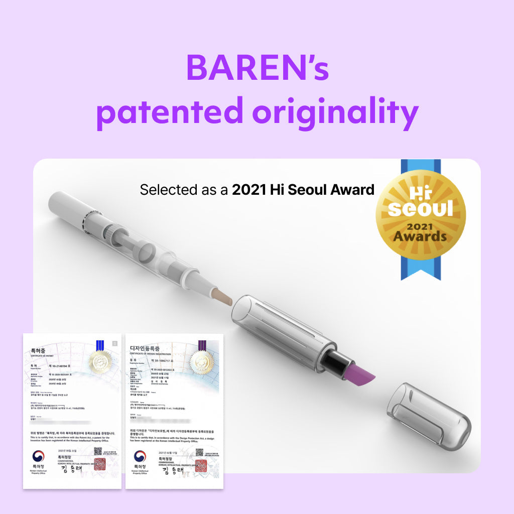 [BAREN] Dual Effect 2-in-1, Nail & Cuticle Oil Pen with Ceramic Pusher, 2ml