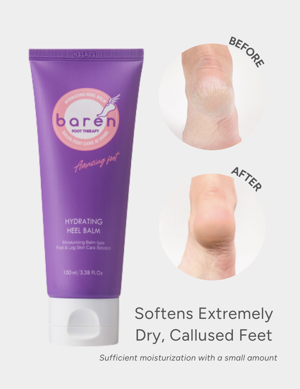 [BAREN] Non-Greasy & Hydrating Heel Balm 100ml