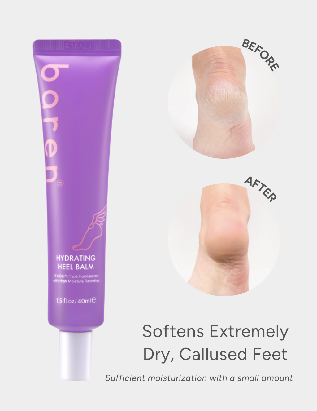 [BAREN] Non-Greasy & Hydrating Heel Balm 40ml