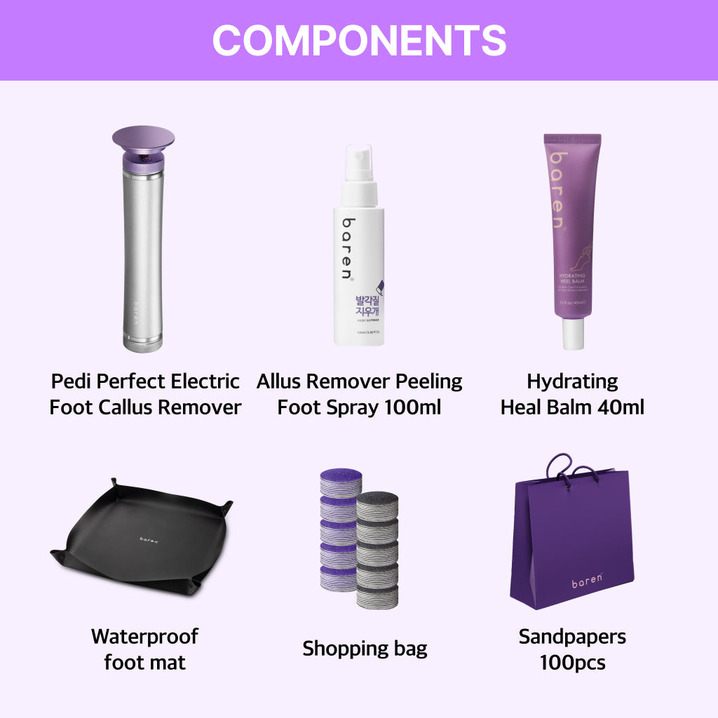 [BAREN] Pedi Perfect Electric Foot Callus Remover, Professional Pedicure Kit