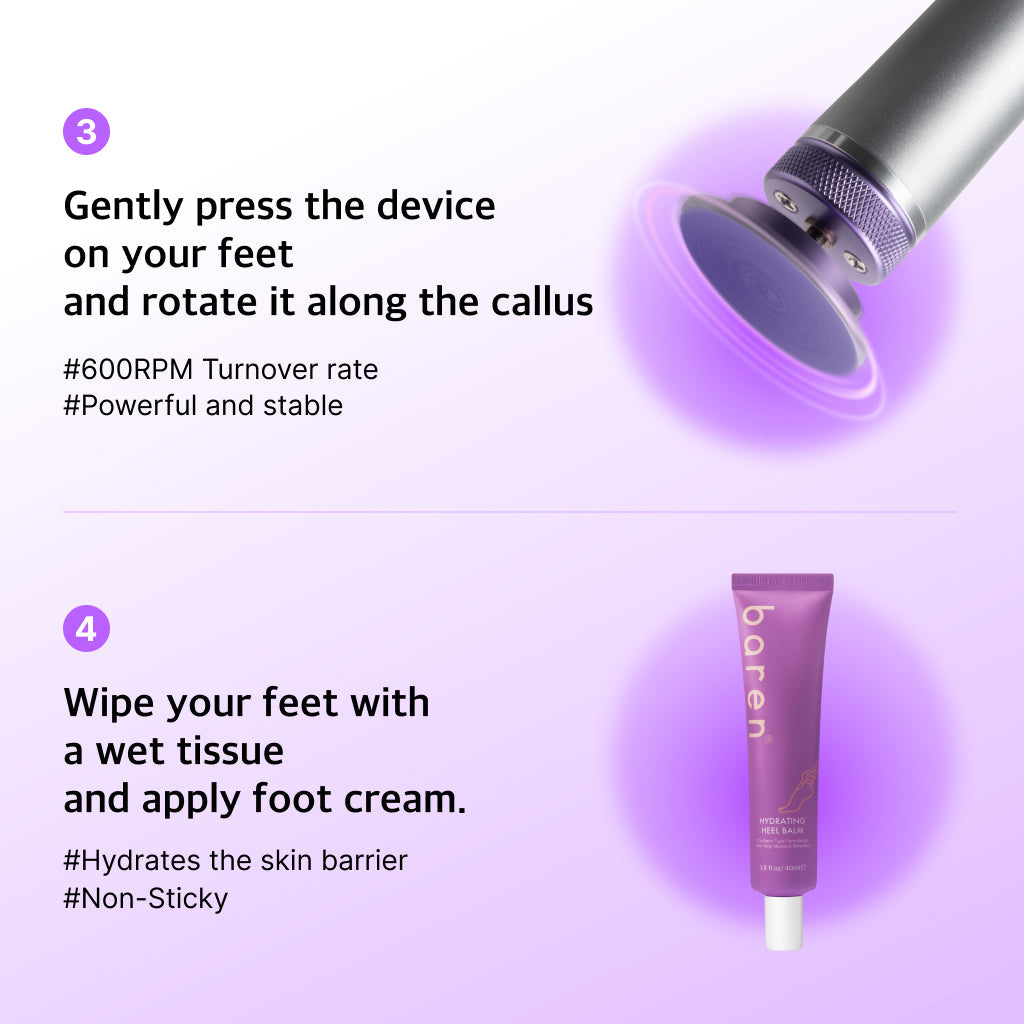 [BAREN] Pedi Perfect Electric Foot Callus Remover, Professional Pedicure Kit