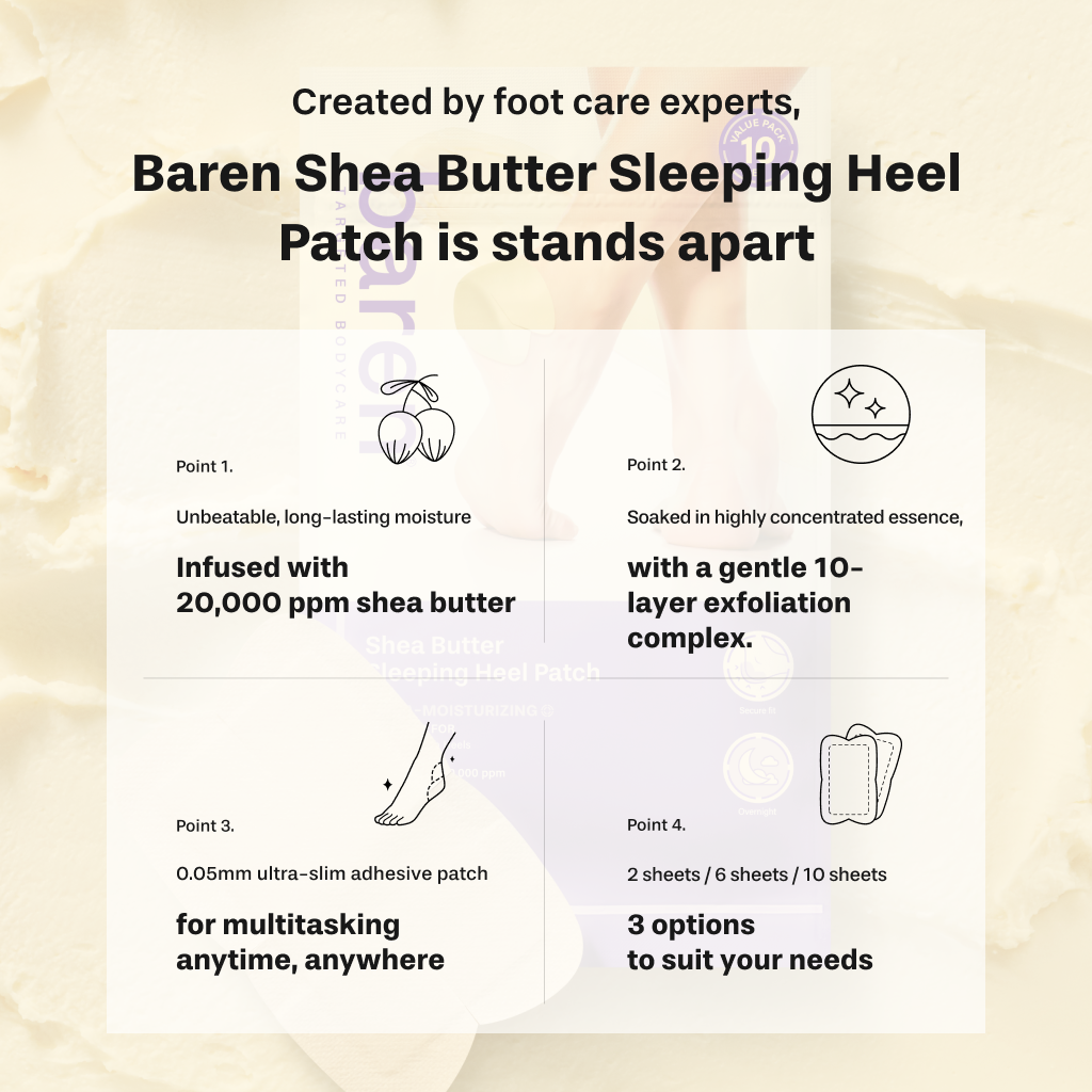 [BAREN] Shea Butter Sleeping Heel Patch, 10pcs