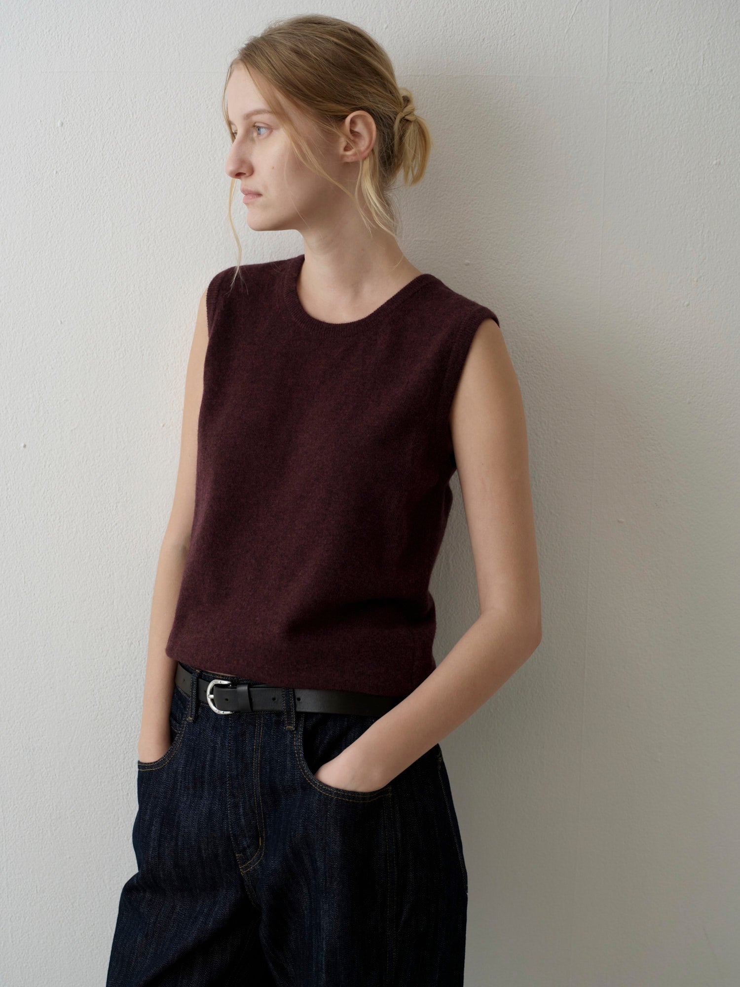 FACADE PATTERN Cashmere Sleeveless Vest