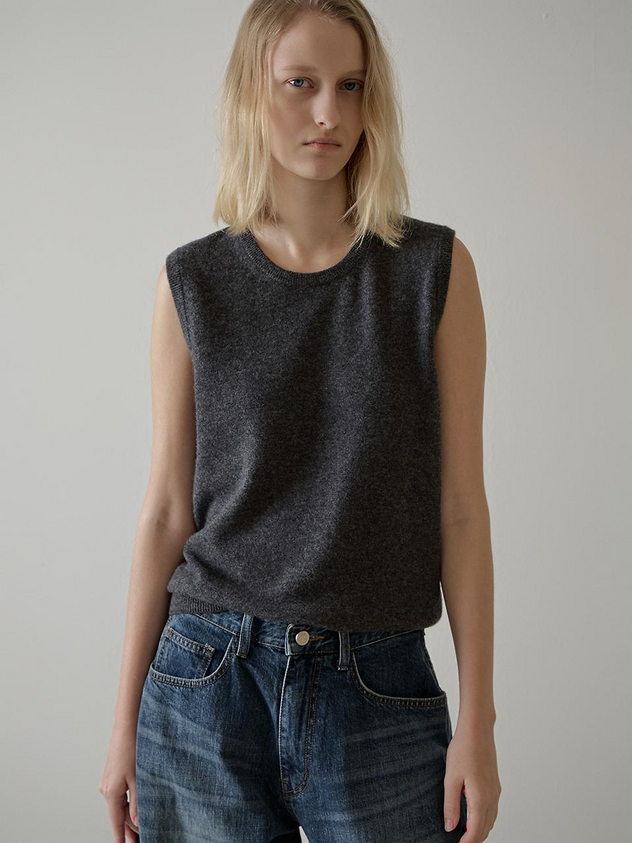 FACADE PATTERN Cashmere Sleeveless Vest