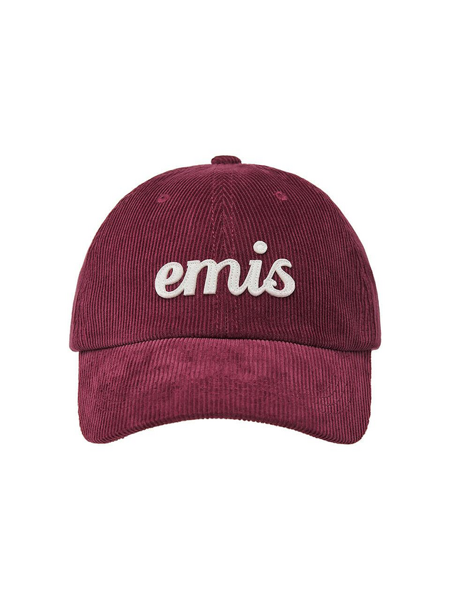 EMIS APPLIQUE CORDUROY BALL CAP [WINE]