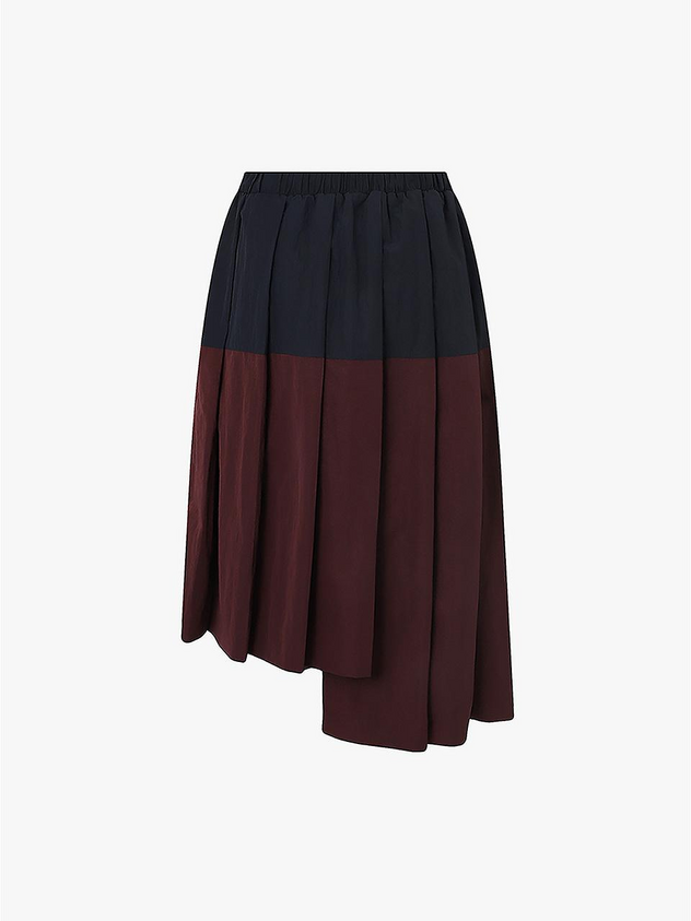 E.B.M (Edition by Michaa) Color Block Pleated Elastic Waist Skirt (EMP7WSK030)