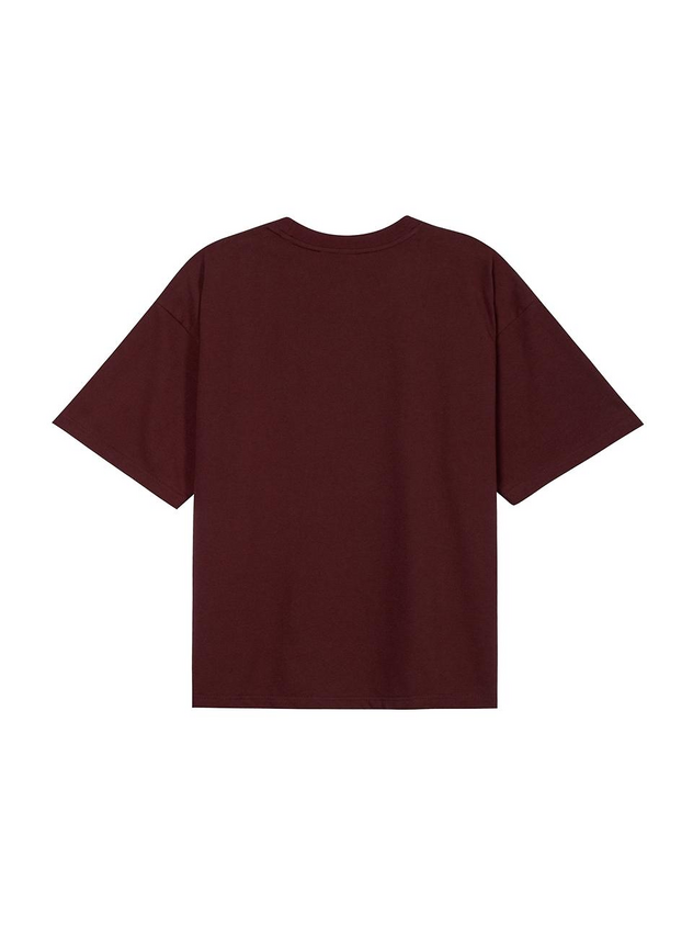 OUNDERR Space Round Short-Sleeve T-shirt [Wine]
