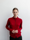 RRACE High Neck Sheer Cardigan [Burgundy]