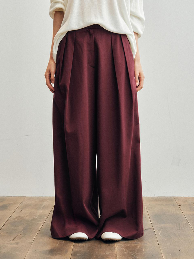 CITTA Like Skirt Maxi Wide Slacks (CTB554) [Burgundy]