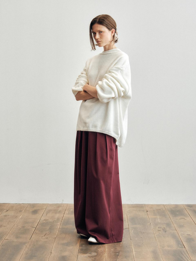 CITTA Like Skirt Maxi Wide Slacks (CTB554) [Burgundy]