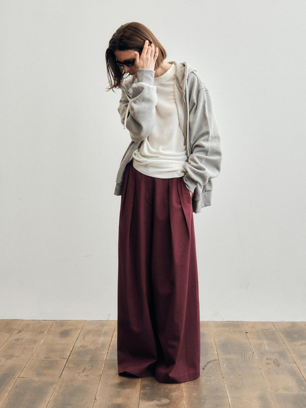 CITTA Like Skirt Maxi Wide Slacks (CTB554) [Burgundy]