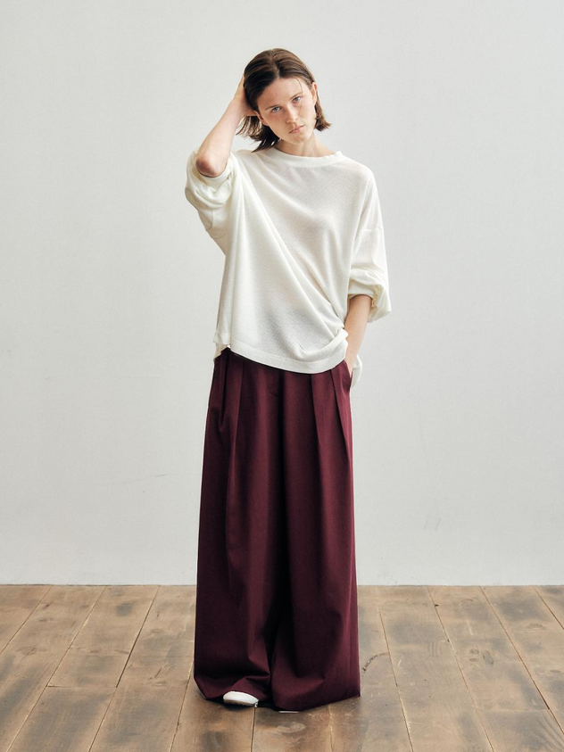CITTA Like Skirt Maxi Wide Slacks (CTB554) [Burgundy]