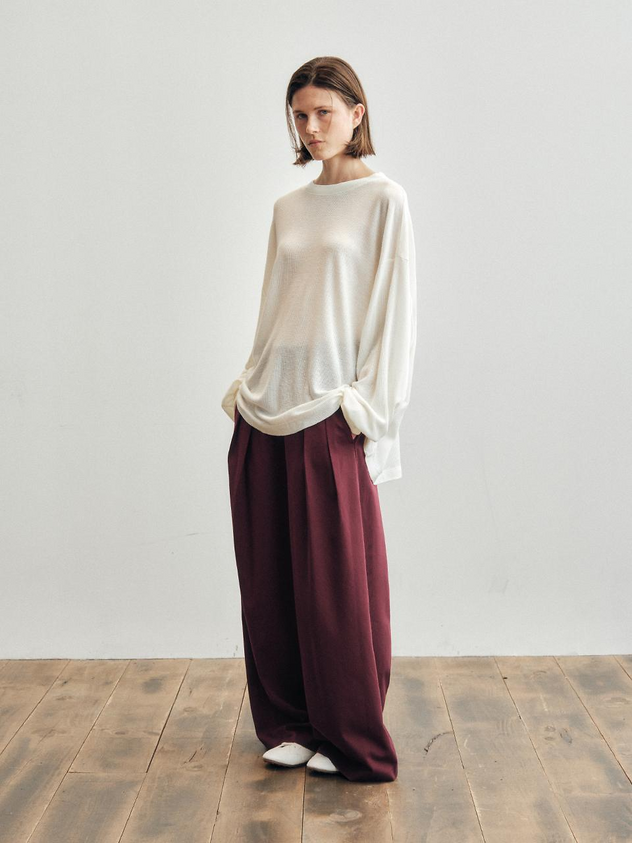 CITTA Like Skirt Maxi Wide Slacks (CTB554) [Burgundy]