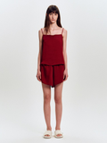 GOGORR Satin Silky Slip Shorts [Burgundy]