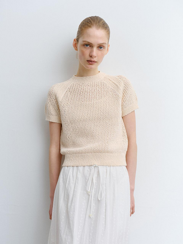 MOHAN TVR COTTON NETTING KNIT SWEATER