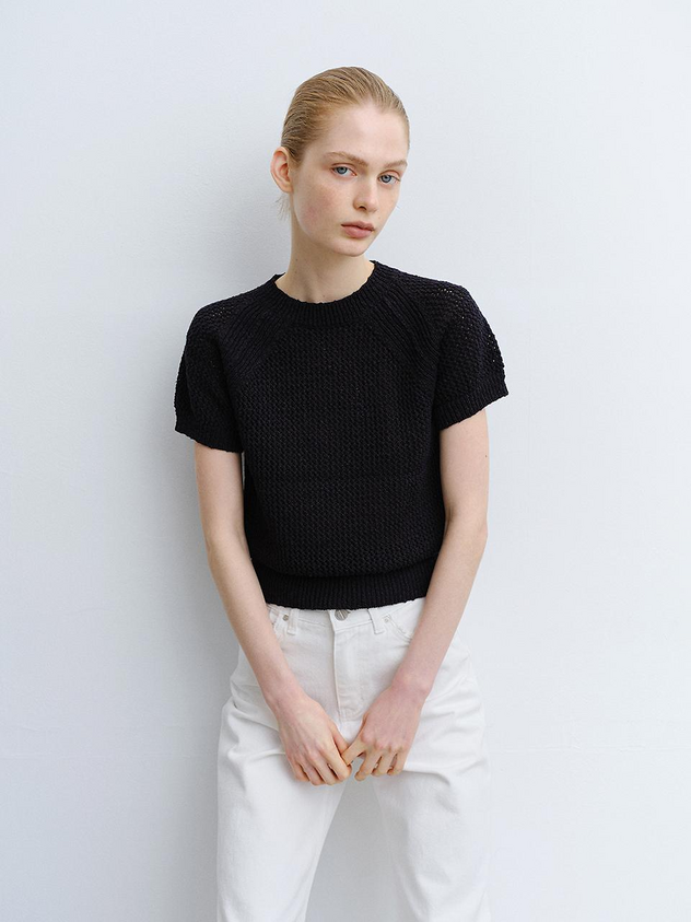 MOHAN TVR COTTON NETTING KNIT SWEATER