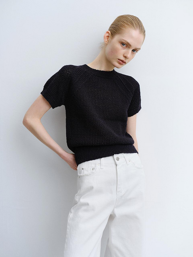 MOHAN TVR COTTON NETTING KNIT SWEATER