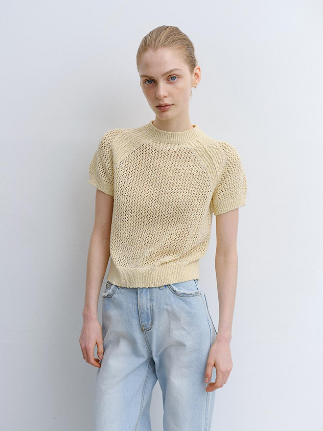 MOHAN TVR COTTON NETTING KNIT SWEATER