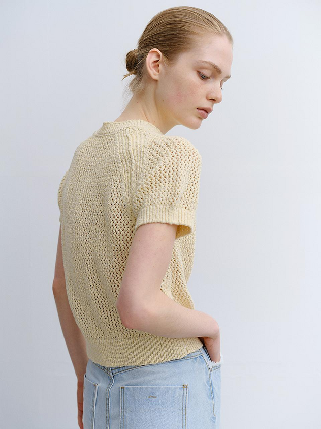 MOHAN TVR COTTON NETTING KNIT SWEATER