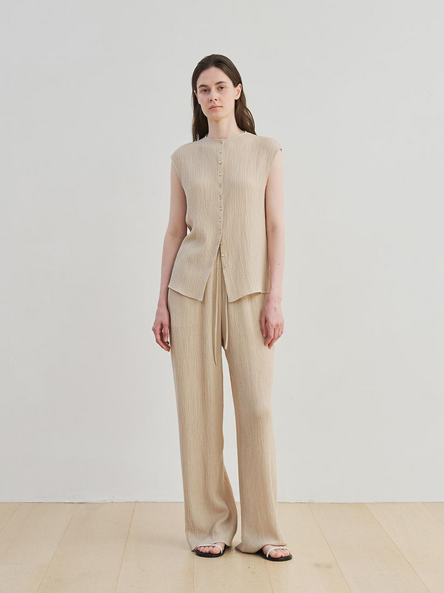MOIA Wrinkle Banding Pants [Beige]