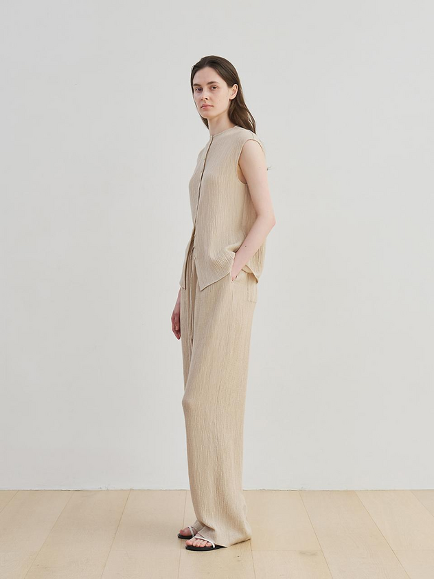 MOIA Wrinkle Banding Pants [Beige]