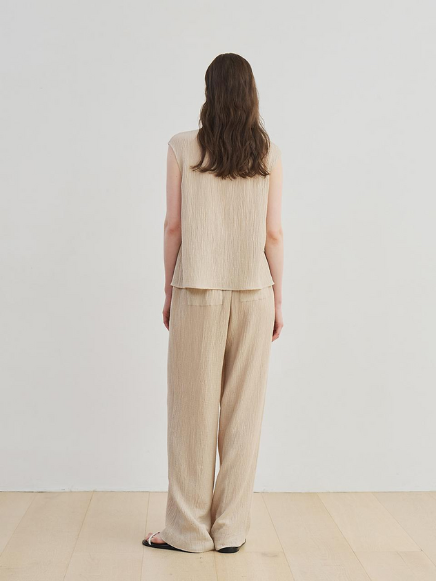 MOIA Wrinkle Banding Pants [Beige]