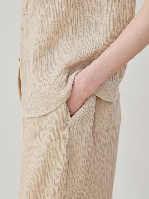 MOIA Wrinkle Banding Pants [Beige]