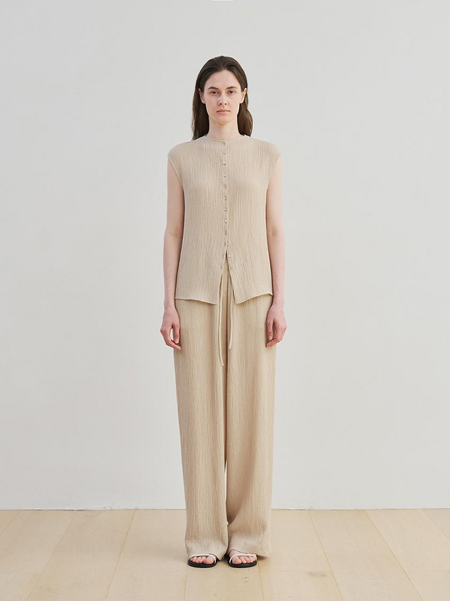 MOIA Wrinkle Banding Pants [Beige]