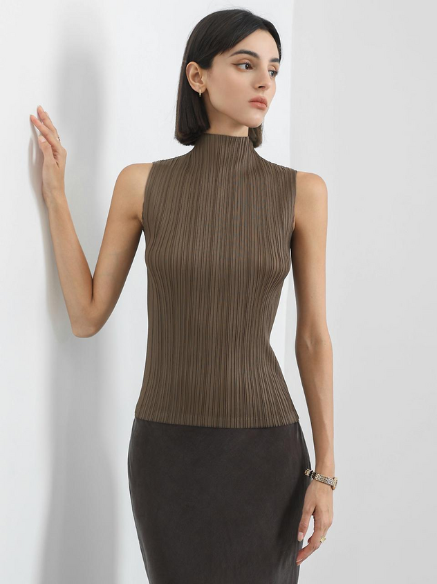 PLEATSMOOD Modi Half-neck Pleated Top [3colors]