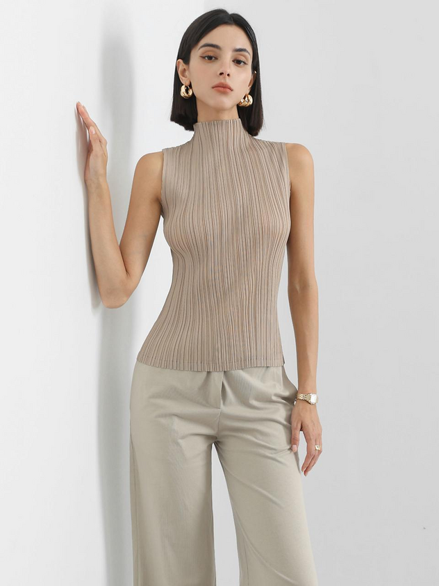 PLEATSMOOD Modi Half-neck Pleated Top [3colors]