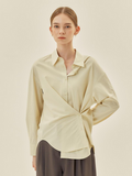 MIND BRIDGE women Overfit Cotton-Rayon Embroidered Shirt