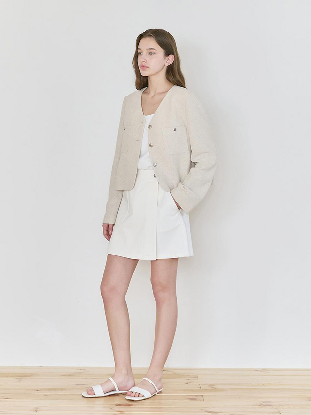 NILBY P Summer Tweed Crop Jacket [L/BE] (25N)