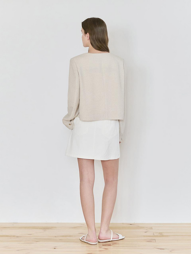 NILBY P Summer Tweed Crop Jacket [L/BE] (25N)