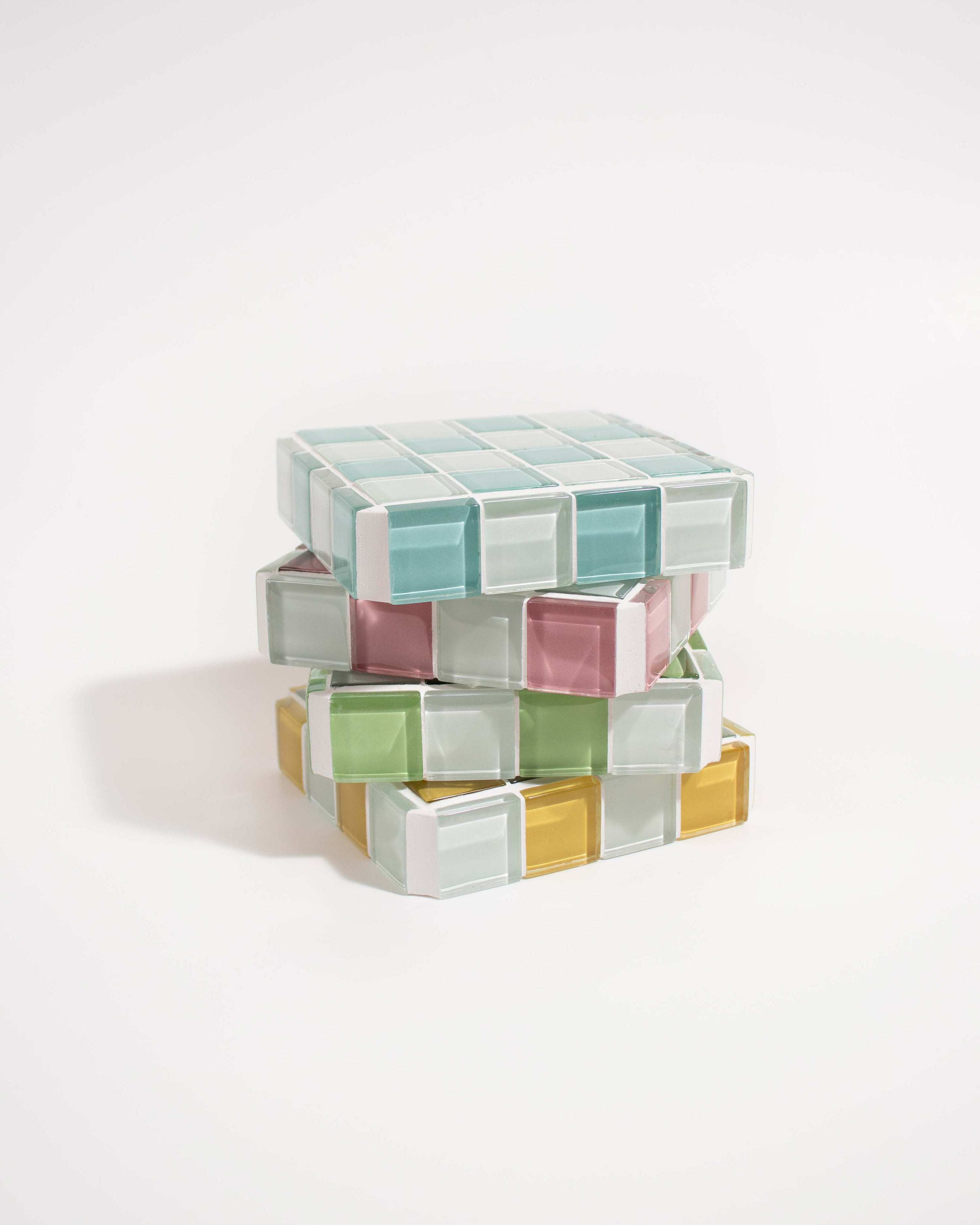 GLASS TILE CUBE - Pink Himalayan Milk Chocolate