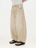 DEEP SENSE Washing Balloon Banding Denim (D657) [Beige]
