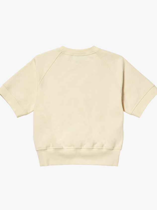 GOALSTUDIO Cropped Short Sleeve Sweatshirt [Light Yellow]