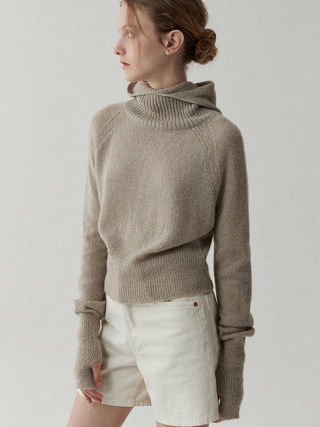ODER Balaclava Alpaca Pullover _ Khaki Beige