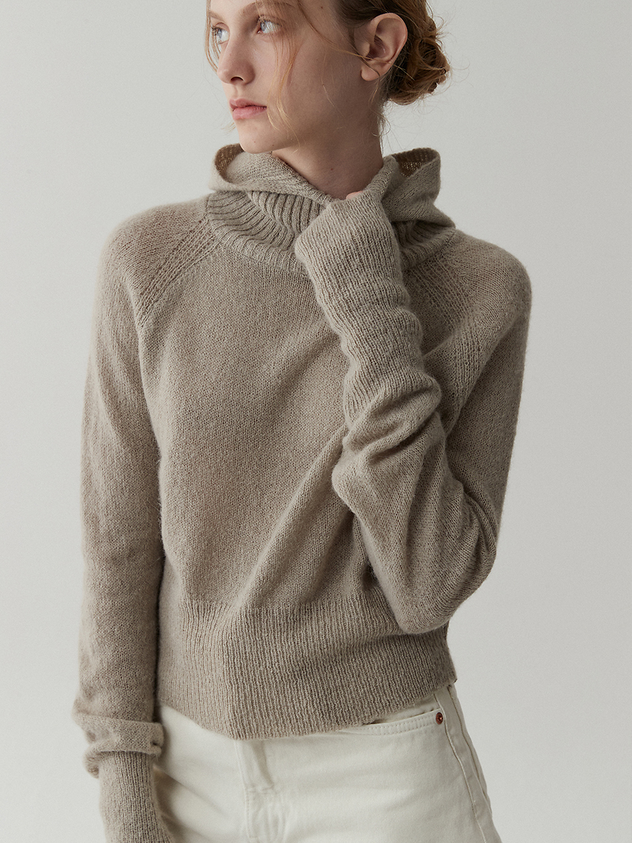 ODER Balaclava Alpaca Pullover _ Khaki Beige