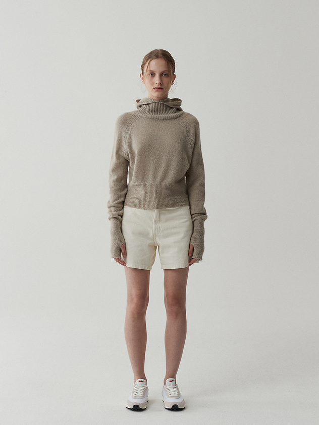 ODER Balaclava Alpaca Pullover _ Khaki Beige