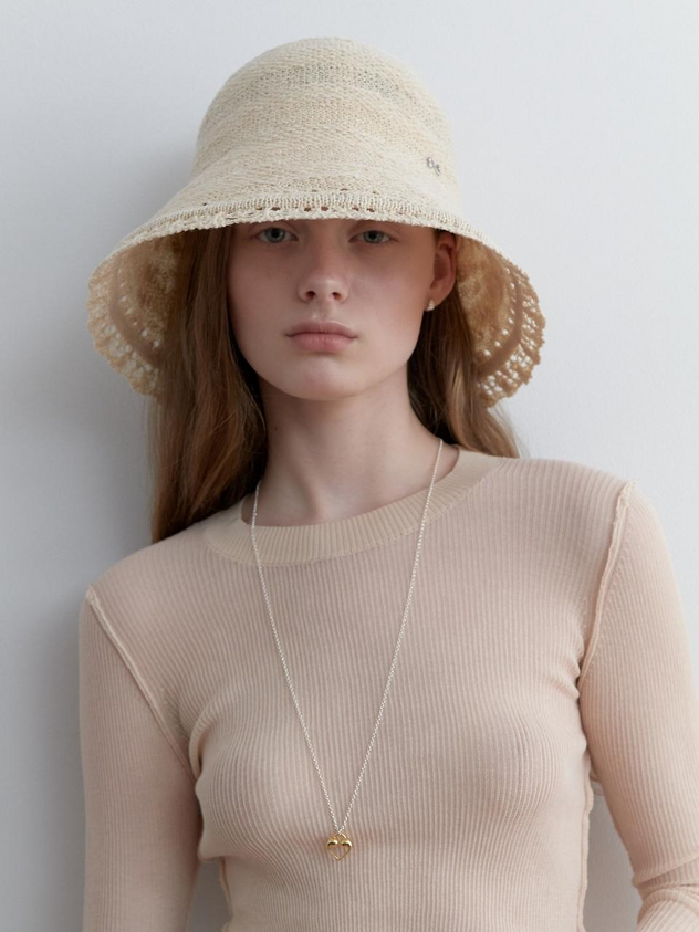 LOVE ME MONSTER Lace Brim Bucket Hat (L251MCP020)