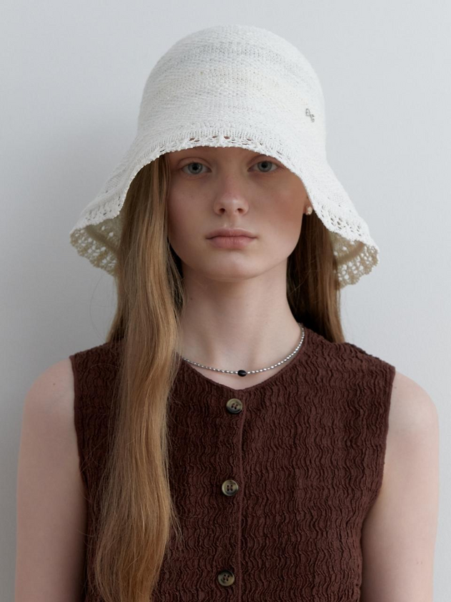 LOVE ME MONSTER Lace Brim Bucket Hat (L251MCP020)