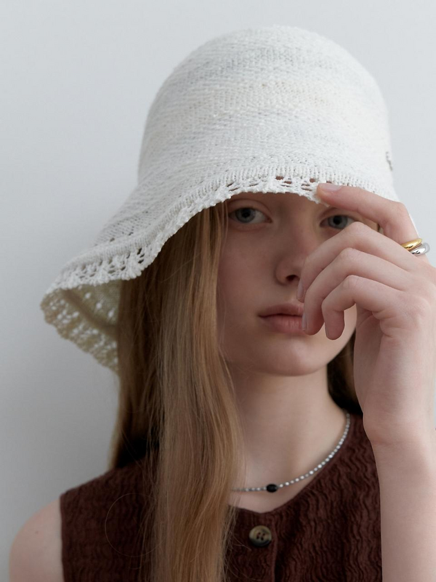 LOVE ME MONSTER Lace Brim Bucket Hat (L251MCP020)
