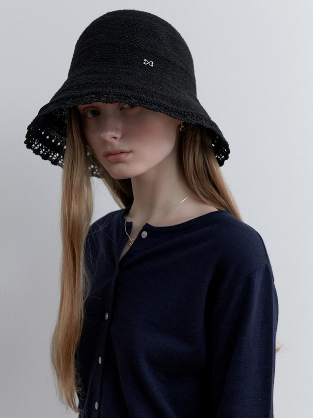 LOVE ME MONSTER Lace Brim Bucket Hat (L251MCP020)
