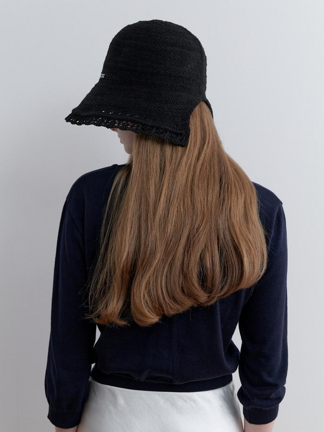 LOVE ME MONSTER Lace Brim Bucket Hat (L251MCP020)