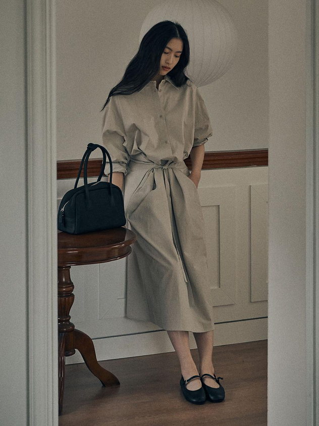SAGEMENT BRANDON STRAP LONG DRESS [BEIGE]
